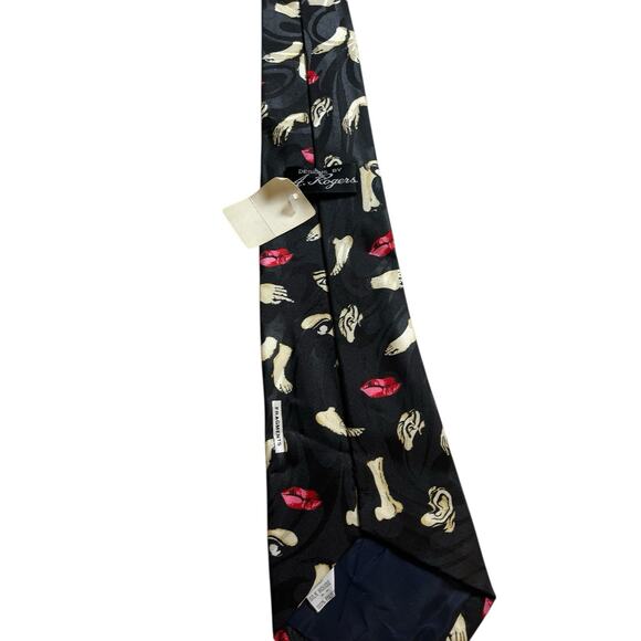 Vintage Designs By A. Rogers Men's Eyes Ears Nose Mouth Body Neck Tie - Picture 3 of 4